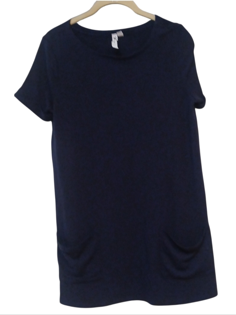 Cable & Gauge - NWOT, Navy Blue Tunic Top, Front Pockets, Short Sleeve W/Cuffs - Picture 4 of 10